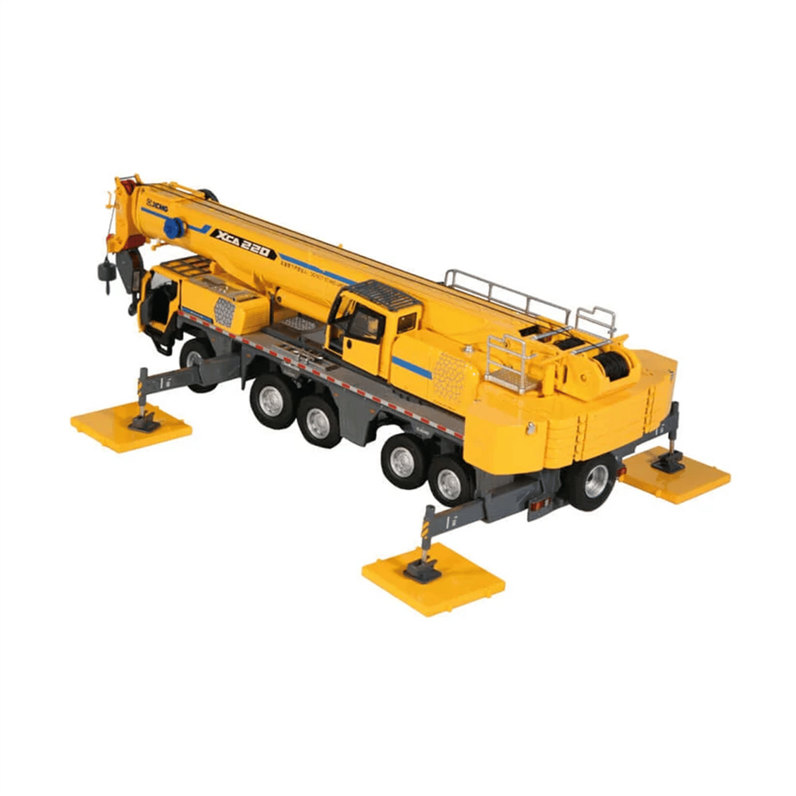 NZG VAKF0008 1/50 Ölçek, XCMG XCA220 5 Akslı Mobil Vinç, Sarı, Sergilemeye Hazır Metal Model