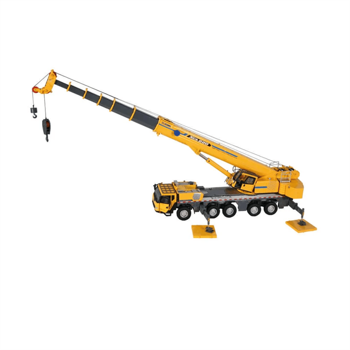 NZG VAKF0008 1/50 Ölçek, XCMG XCA220 5 Akslı Mobil Vinç, Sarı, Sergilemeye Hazır Metal Model