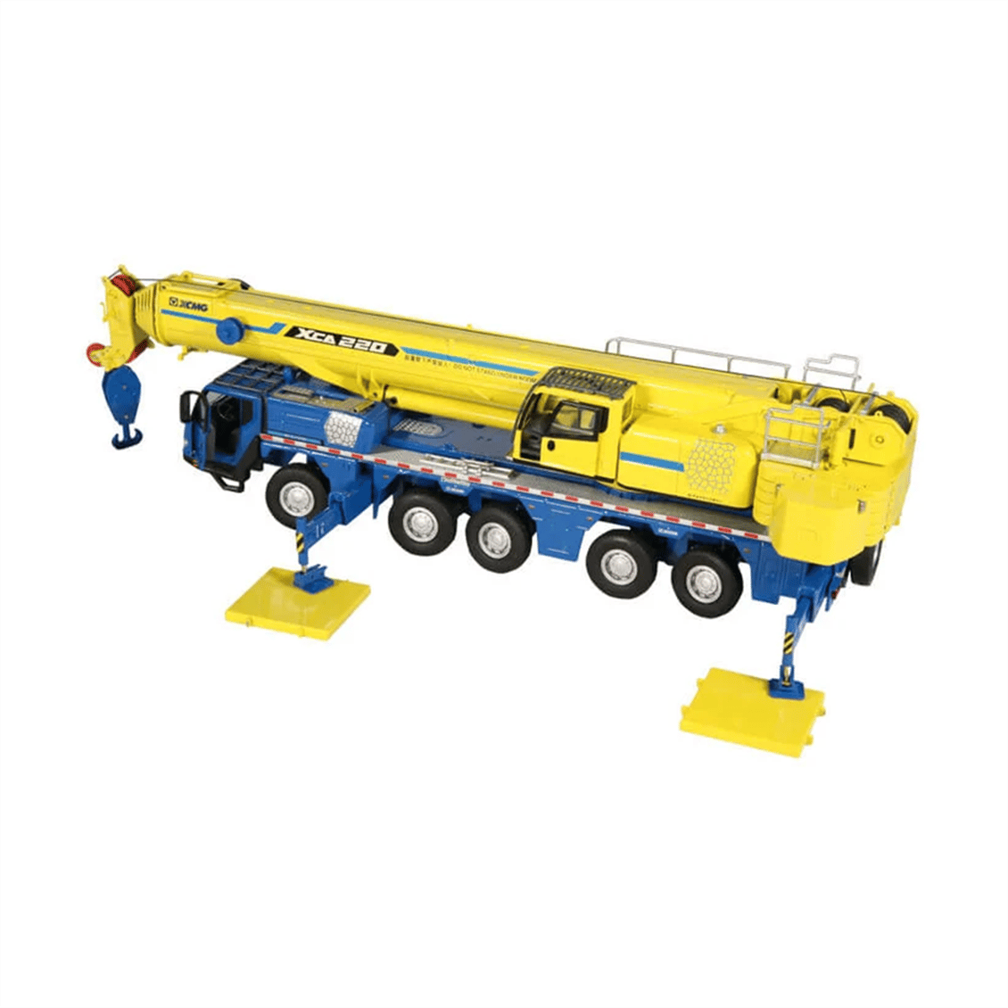 NZG VAKF0009 1/50 Ölçek, ,XCMG XCA220 5 Akslı Mobil Vinç, Mavi/Sarı, Sergilemeye Hazır Metal Model