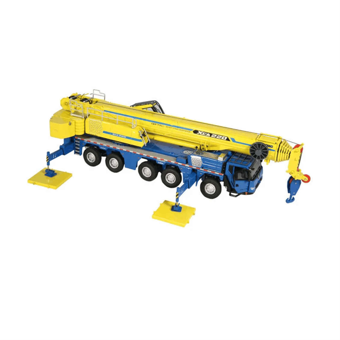 NZG VAKF0009 1/50 Ölçek, ,XCMG XCA220 5 Akslı Mobil Vinç, Mavi/Sarı, Sergilemeye Hazır Metal Model