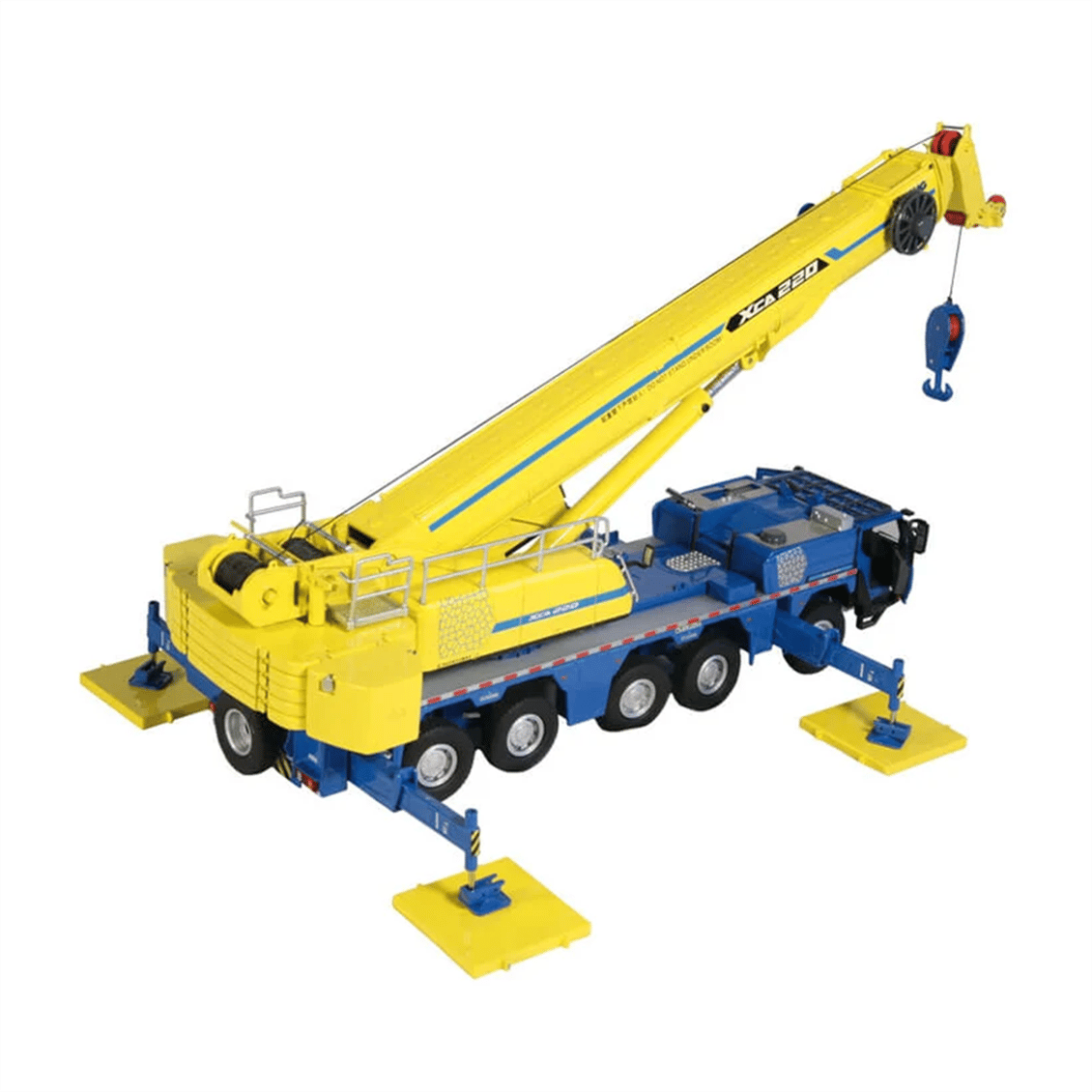 NZG VAKF0009 1/50 Ölçek, ,XCMG XCA220 5 Akslı Mobil Vinç, Mavi/Sarı, Sergilemeye Hazır Metal Model