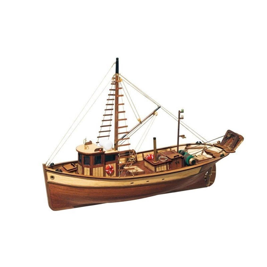 Occre 12000 1/45 Ölçek, Palamos, 41 cm. Akdeniz Balıkçı Teknesi, Ahşap Model Kiti