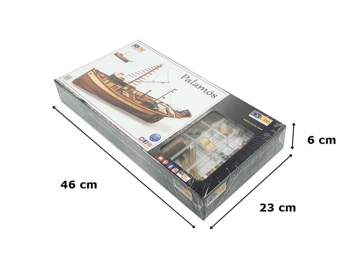 Occre 12000 1/45 Ölçek, Palamos, 41 cm. Akdeniz Balıkçı Teknesi, Ahşap Model Kiti