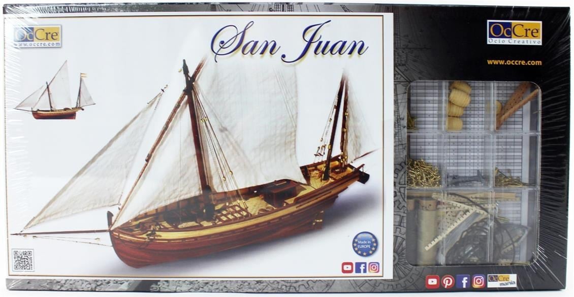 Occre 12001 1/70 Ölçek, San Juan, 69 cm. Yelkenli YükTeknesi, Ahşap Model Kiti