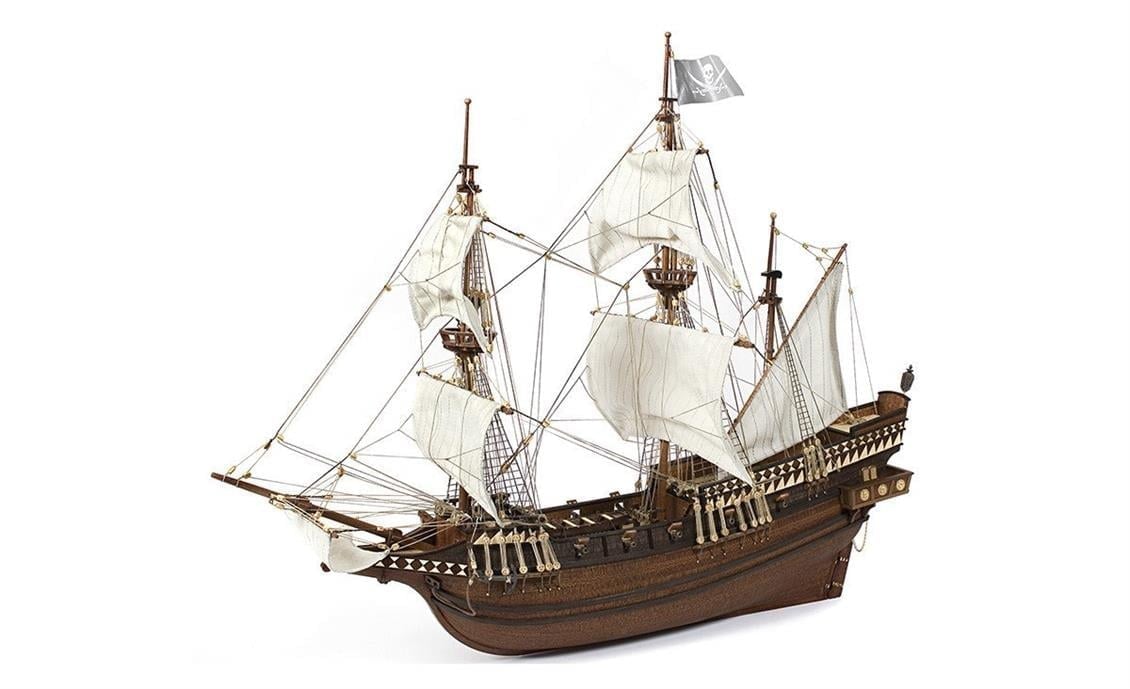 Occre 12002 1/100 Ölçek, Buccaneer, 57 cm. Yelkenli Korsan Gemisi, Ahşap Model Kiti