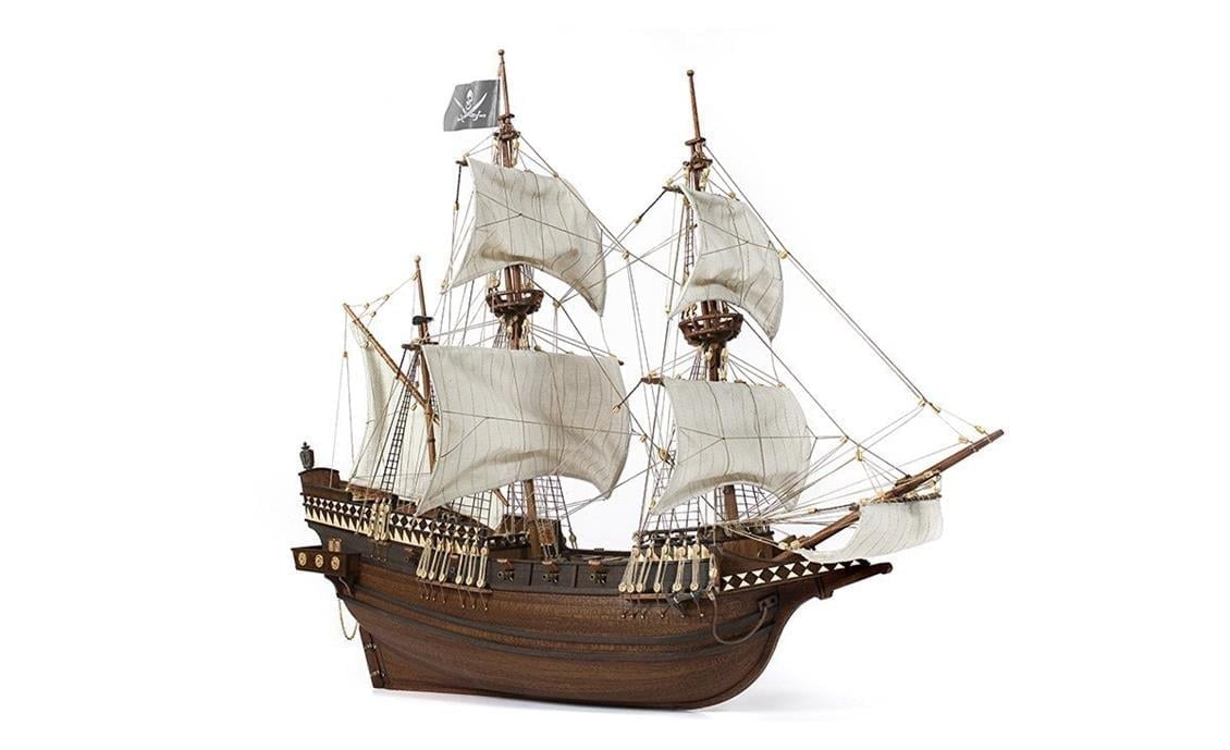 Occre 12002 1/100 Ölçek, Buccaneer, 57 cm. Yelkenli Korsan Gemisi, Ahşap Model Kiti
