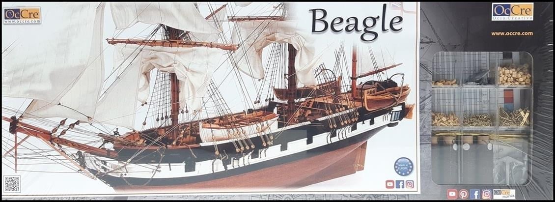 Occre 12005 1/60 Ölçek, Beagle, 72 cm. Yelkenli İngiliz Keşif Gemisi, Ahşap Model Kiti
