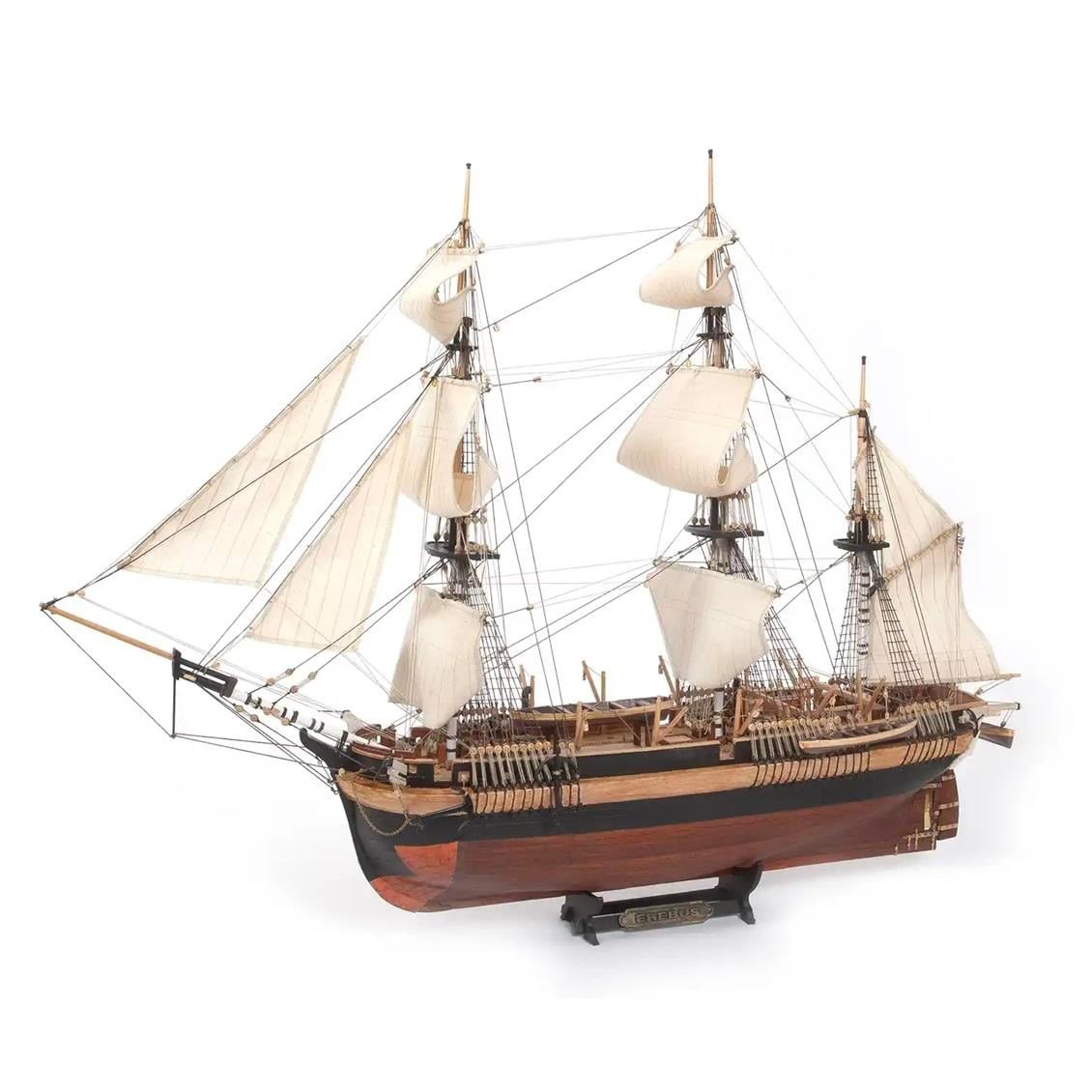 Occre 12009 1/75 Ölçek, HMS Erebus, 68 cm. Yelkenli ve Buharlı Keşif Gemisi, Ahşap Model Kiti