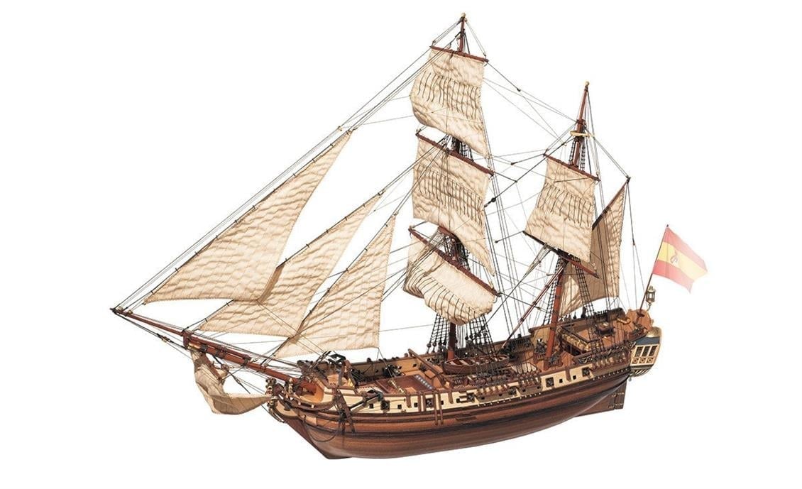 Occre 13000 1/85 Ölçek, La Candelaria, 70 cm. Yelkenli Akdeniz Bomba Gemisi, Ahşap Model Kiti