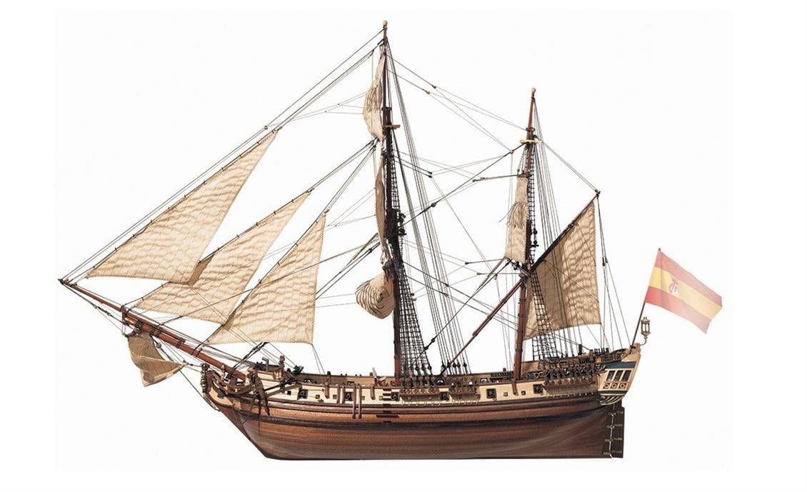 Occre 13000 1/85 Ölçek, La Candelaria, 70 cm. Yelkenli Akdeniz Bomba Gemisi, Ahşap Model Kiti