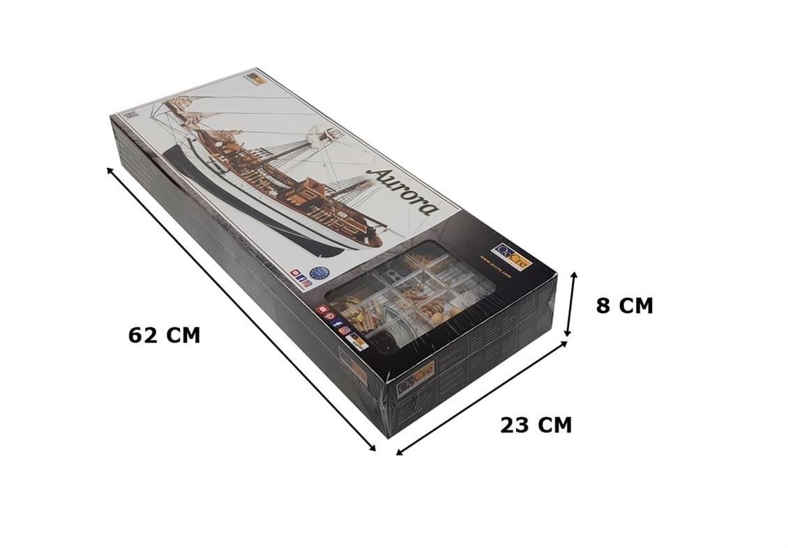 Occre 13001 1/65 Ölçek, Aurora, 68 cm. Yelkenli İspanyol Yük Gemisi, Ahşap Model Kiti