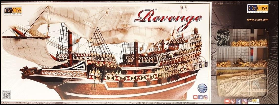 Occre 13004 1/85 Ölçek, HMS Revenge, 70 cm Yelkenli İngiliz Kalyonu, Ahşap Model Kiti