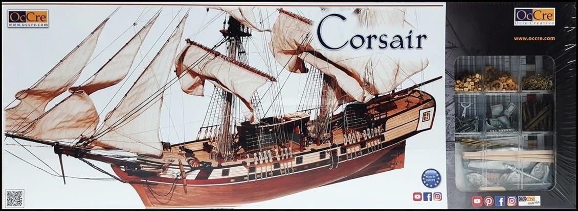 Occre 13600 1/80 Ölçek, Corsair, 75 cm. Yelkenli Korsan Gemisi, Ahşap Model Kiti