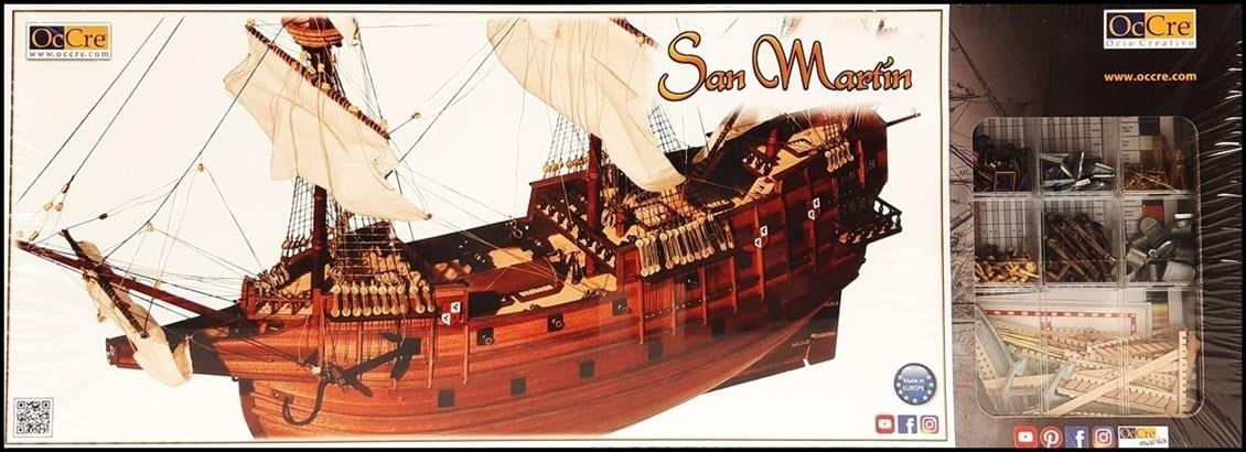 Occre 13601 1/90 Ölçek, San Martin, 66 cm. Yelkenli İspanyol Kalyonu, Ahşap Model Kiti