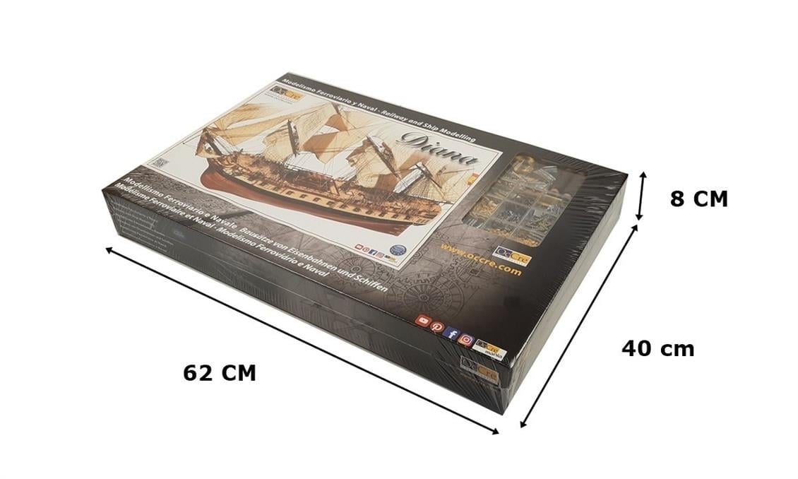 Occre 14001 1/85 Ölçek, Diana, 85 cm. Yelkenli İspanyol Firkateyni, Ahşap Model Kiti