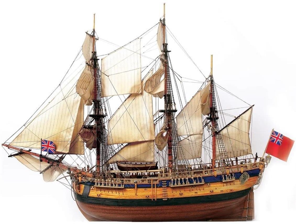 Occre 14005 1/54 Ölçek, Endeavour, 82 cm. Yelkenli İngiliz Keşif Gemisi, Ahşap Model Kiti
