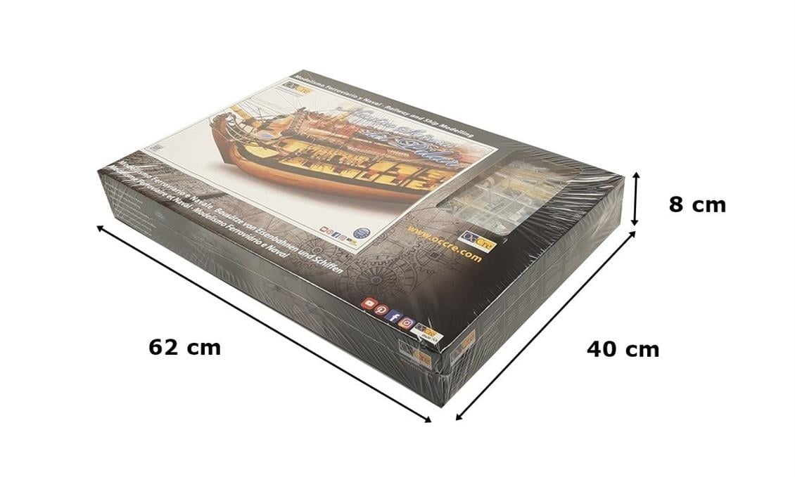 Occre 15001 1/46 Ölçek, N.S. Del Pilar, 111 cm. Yelkenli İspanyol Hazine Kalyonu, Ahşap Model Kiti