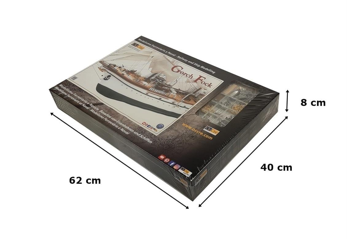 Occre 15003 1/95 Ölçek, Gorch Fock, 95 cm. Yelkenli Alman Askeri Eğitim Teknesi, Ahşap Model Kiti