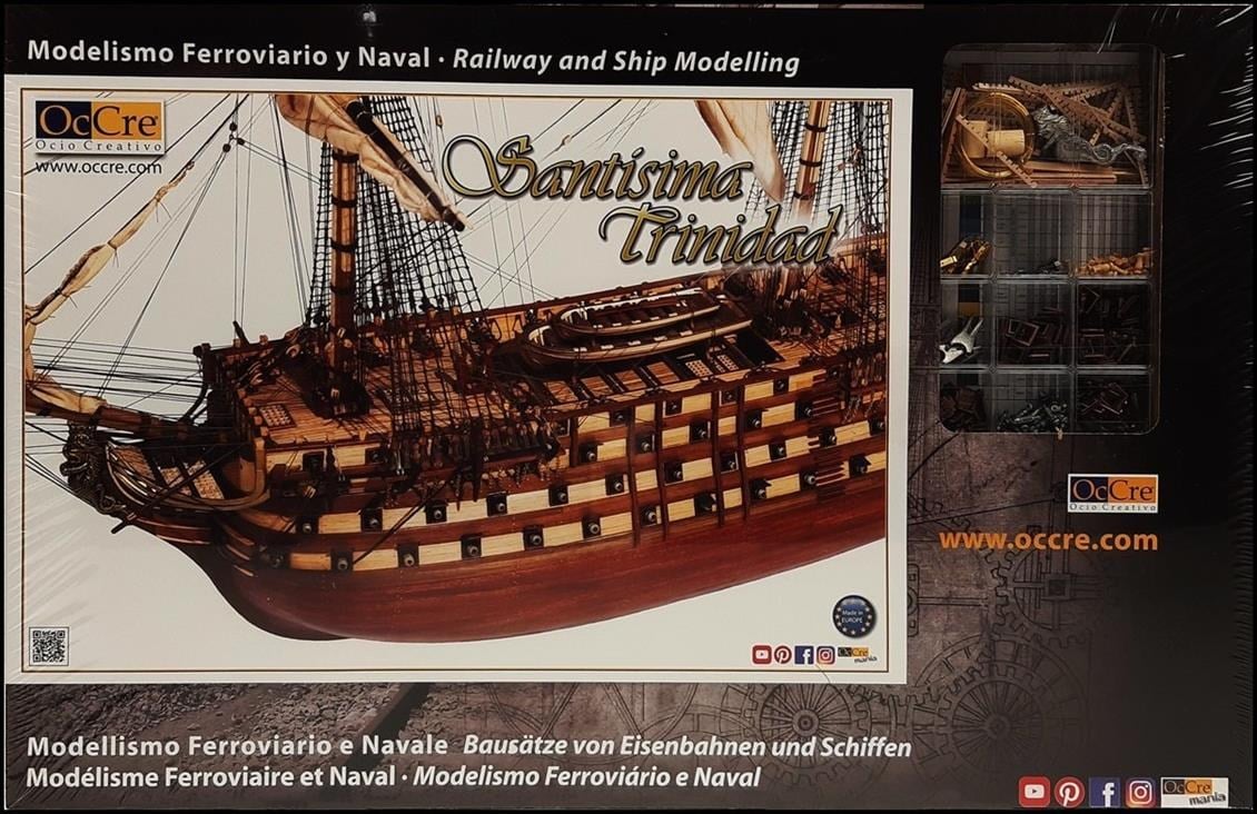 Occre 15800 1/90 Ölçek, Santisima Trinidad, 106 cm. Yelkenli İspanyol Savaş Gemisi, Ahşap Model Kiti