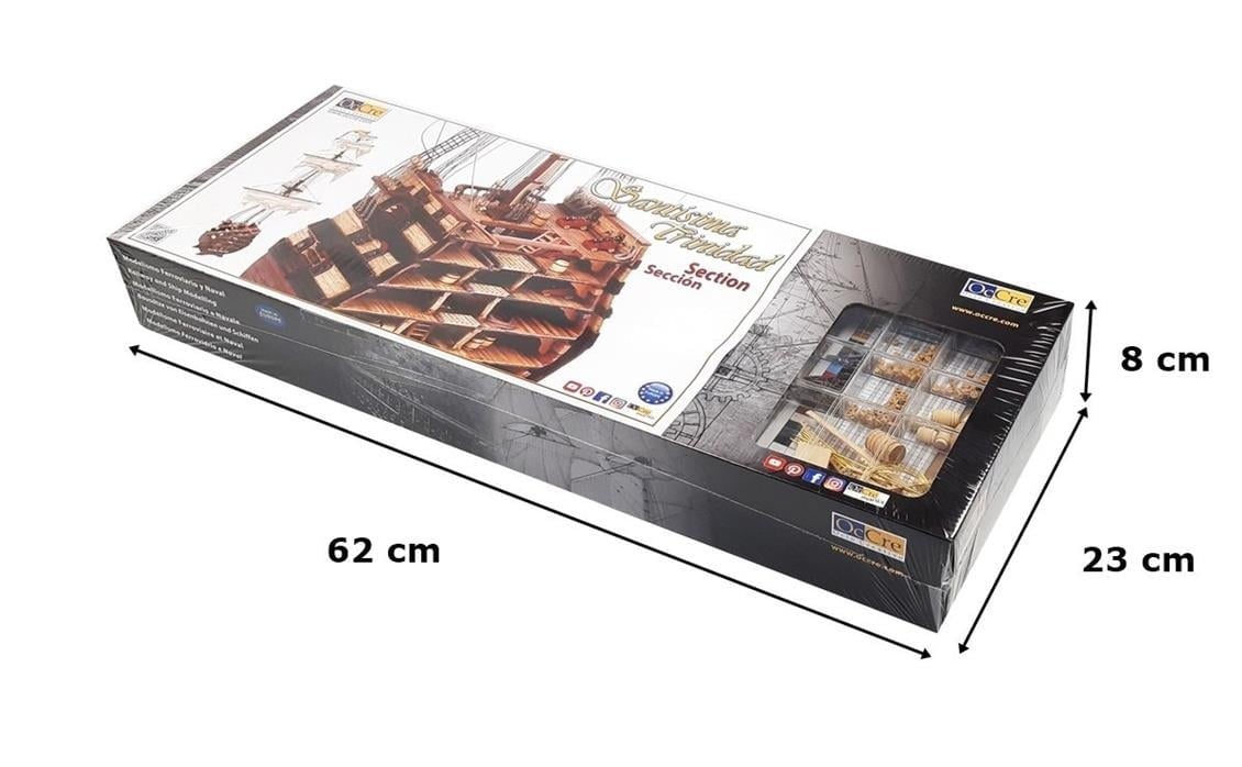 Occre 16800 1/90 Ölçek, Santisima Trinidad, 42 cm. Enine Gemi Gövdesi Kesiti, Ahşap Model Kiti