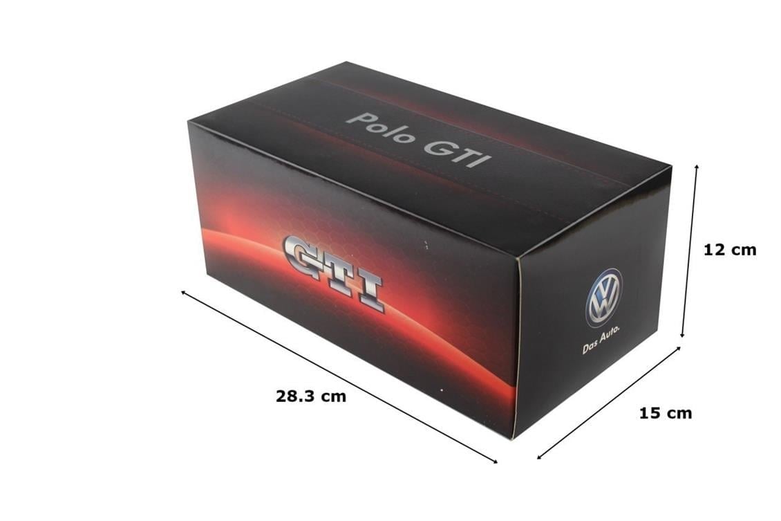 Paudi Model 2339W 1/18 Ölçek, 2015 Volkswagen Polo GTI, Beyaz, Sergilemeye Hazır Metal Araba Modeli