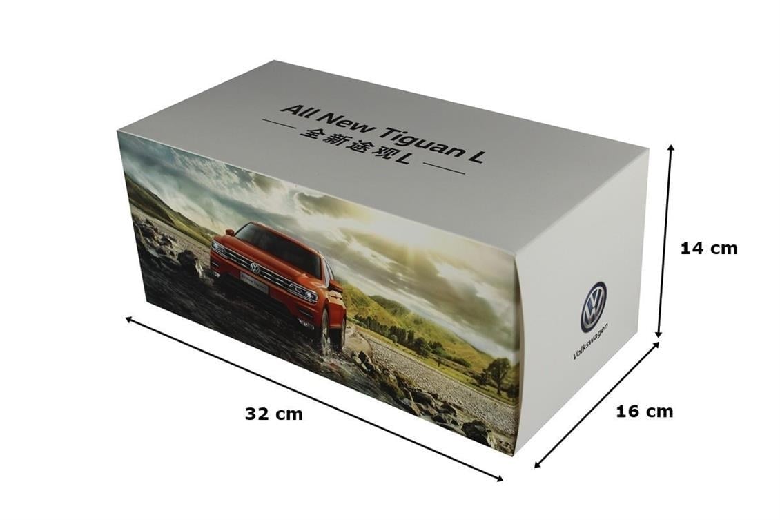 Paudi Model 2386BR 1/18 Ölçek, 2017 Volkswagen Tiguan L, Kahverengi, Sergilemeye Hazır Metal Araba Modeli