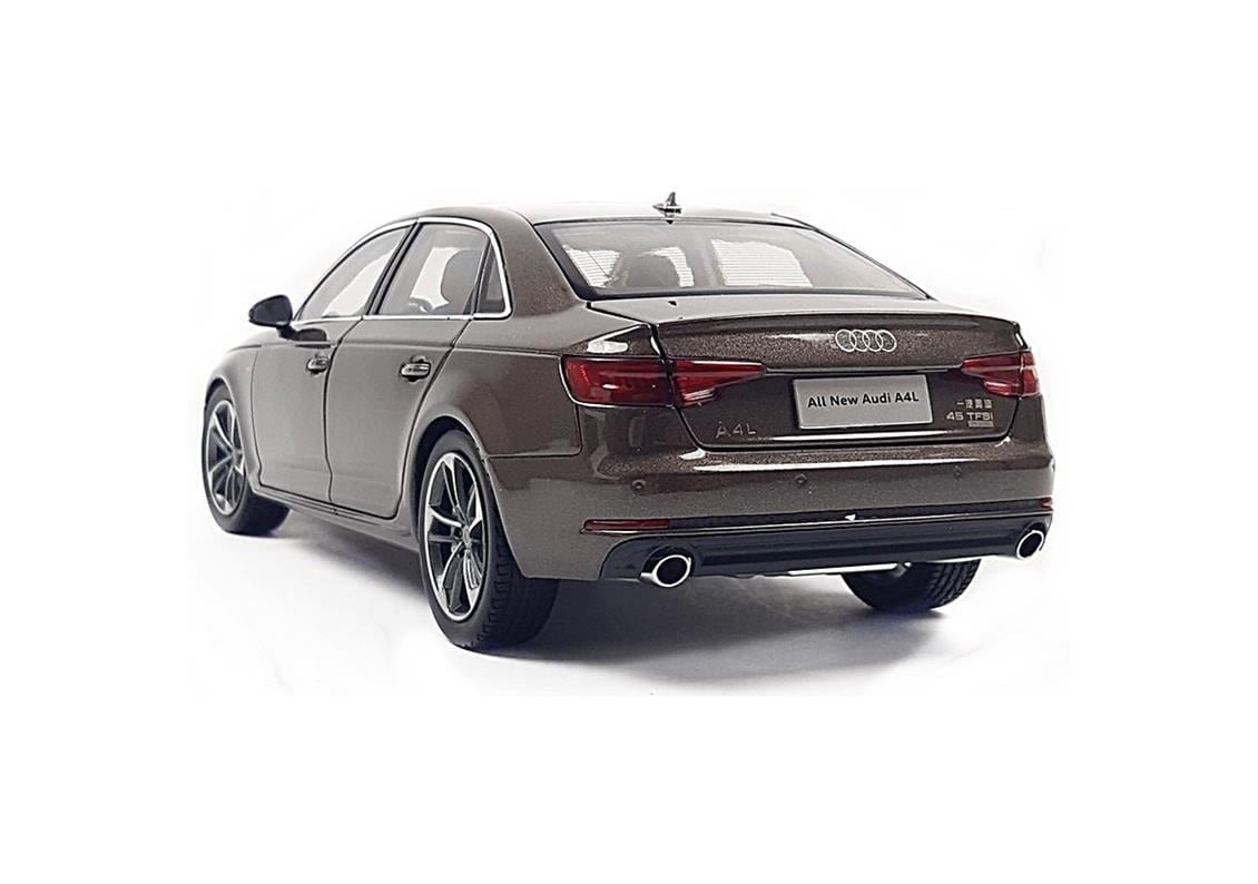 Paudi Model 2391BR 1/18 Ölçek, 2017 Audi A4L, Kahverengi, Sergilemeye Hazır Metal Araba Modeli