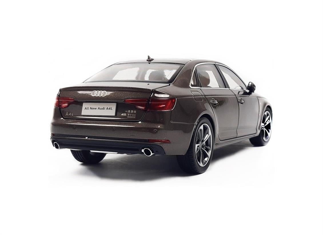 Paudi Model 2391BR 1/18 Ölçek, 2017 Audi A4L, Kahverengi, Sergilemeye Hazır Metal Araba Modeli