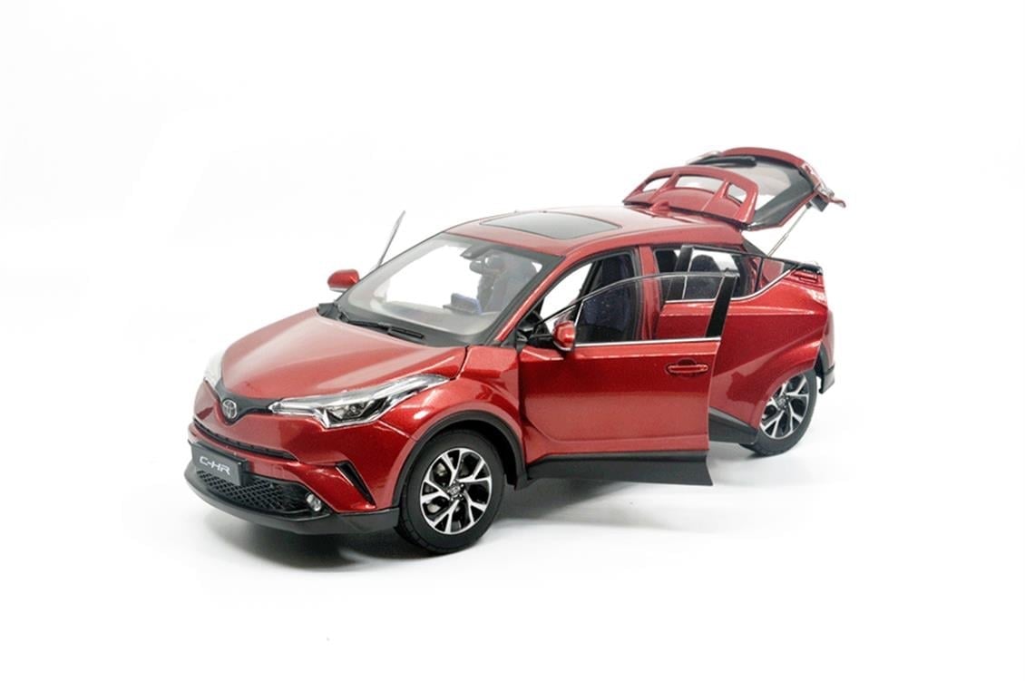 Paudi Model 2533R 1/18 Ölçek, 2019 Toyota CHR, Kırmızı, Sergilemeye Hazır Metal Araba Modeli