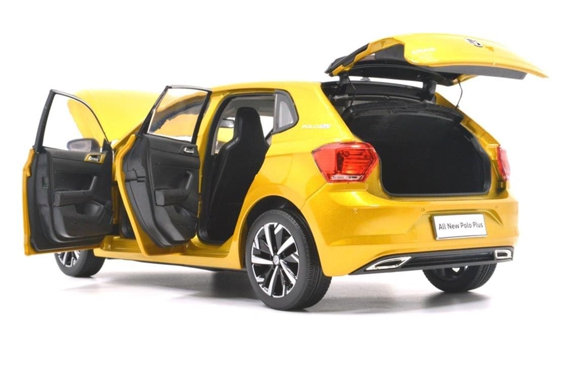 Paudi Model 2578GL 1/18 Ölçek, Volkswagen Polo Plus, Altın, Sergilemeye Hazır Metal Araba Modeli