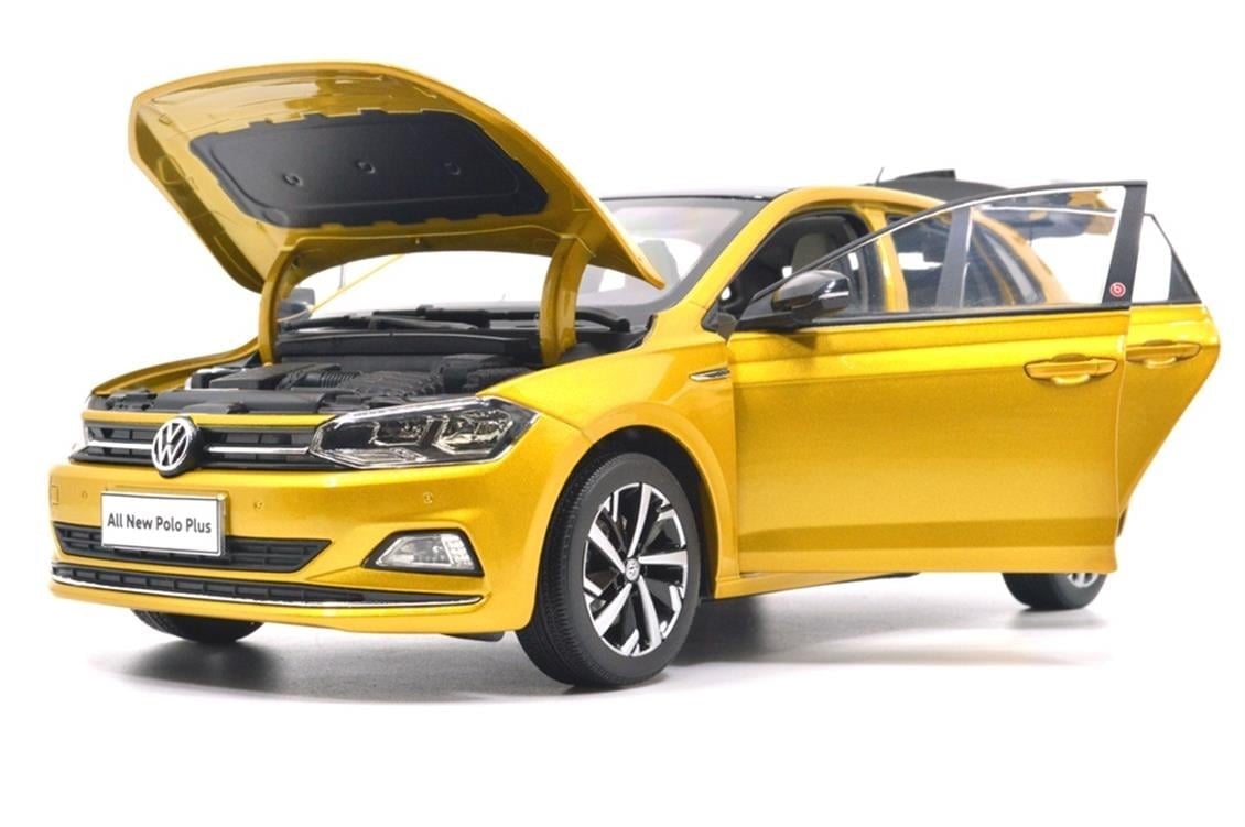 Paudi Model 2578GL 1/18 Ölçek, Volkswagen Polo Plus, Altın, Sergilemeye Hazır Metal Araba Modeli