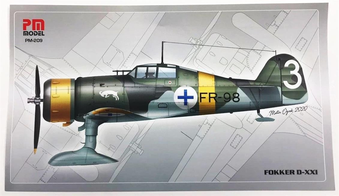 PM Model 209 1/72 Ölçek, Fokker D-XXI Avcı Uçağı, Plastik Model kiti