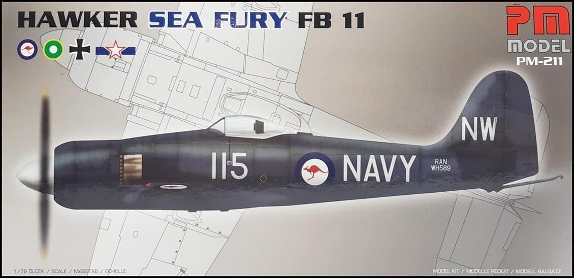 PM Model 211 1/72 Ölçek, Hawker Sea Fury FB11 Avcı Uçağı, Plastik Model kiti