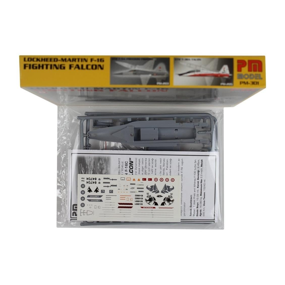 PM Model 301 1/72 Ölçek, F-16 Fighting Falcon Avcı-Bombardıman Uçağı, Plastik Model kiti