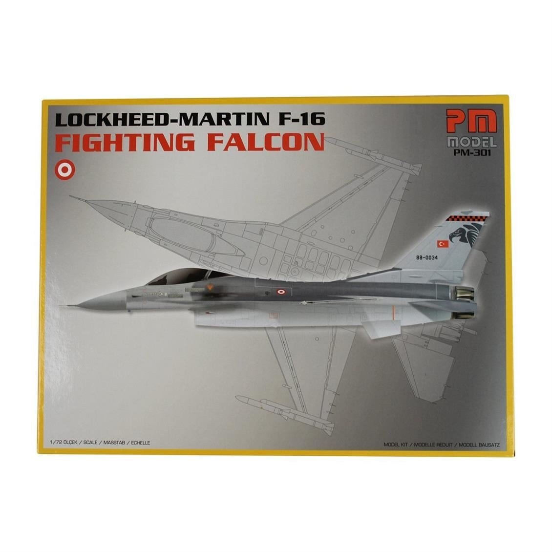 PM Model 301 1/72 Ölçek, F-16 Fighting Falcon Avcı-Bombardıman Uçağı, Plastik Model kiti