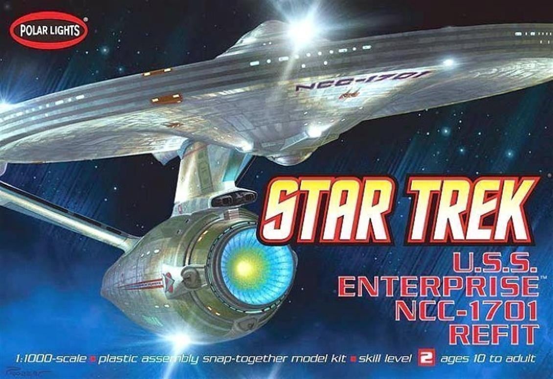 Polar Lights 820 1/1000 Ölçek, Star Trek USS Enterprise NCC1701A Refit Uzay Aracı, Plastik Model kiti