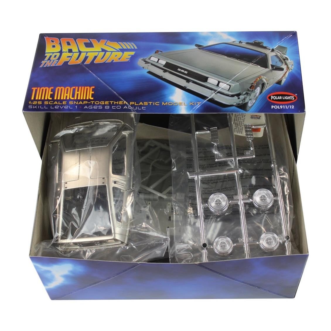 Polar Lights 911 1/25 Ölçek, Back to the Future Time Machine Araba, Plastik Model kiti