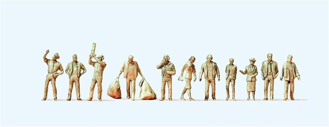 Preiser 77103 1/144 Ölçek, hava yolları ve hava alanı personel, Boyanmış Plastik Figürleri