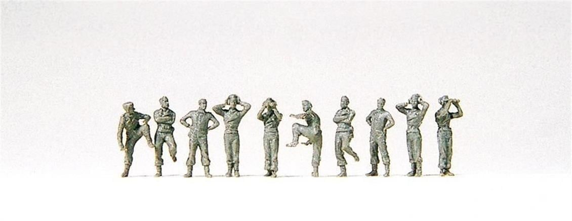 Preiser 77104 1/144 Ölçek, DR1 Panzer Mürettebatı, Boyanmış Plastik Figürleri, 10 Adet