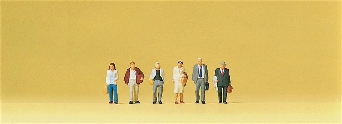Preiser 80913 1/200 Ölçek, Yolcular-B, Boyanmış Plastik Figürleri, 6 Adet