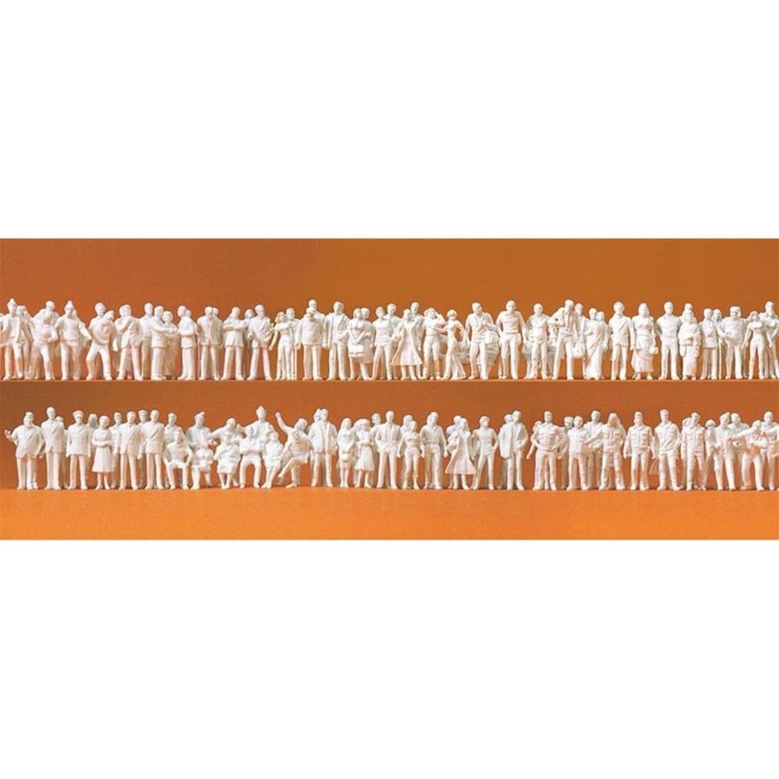 Preiser 80990 1/200 Ölçek, Bekleyen ve Ayakta Yolcular, Boyasız Plastik Figürleri, 190 Adet