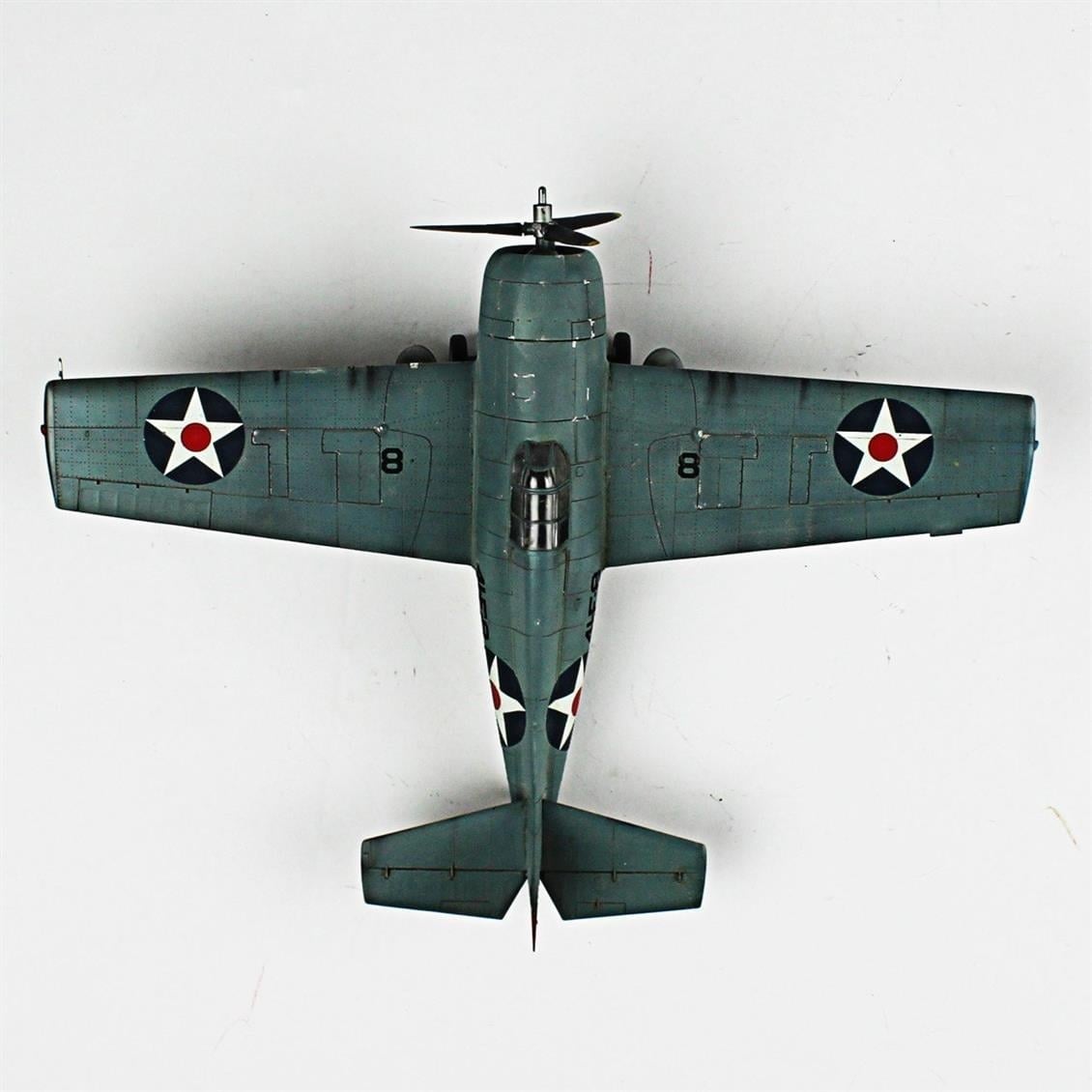 QD026 1/48 F4F Martlett Sergilemeye Hazır Plastik Uçak Modeli