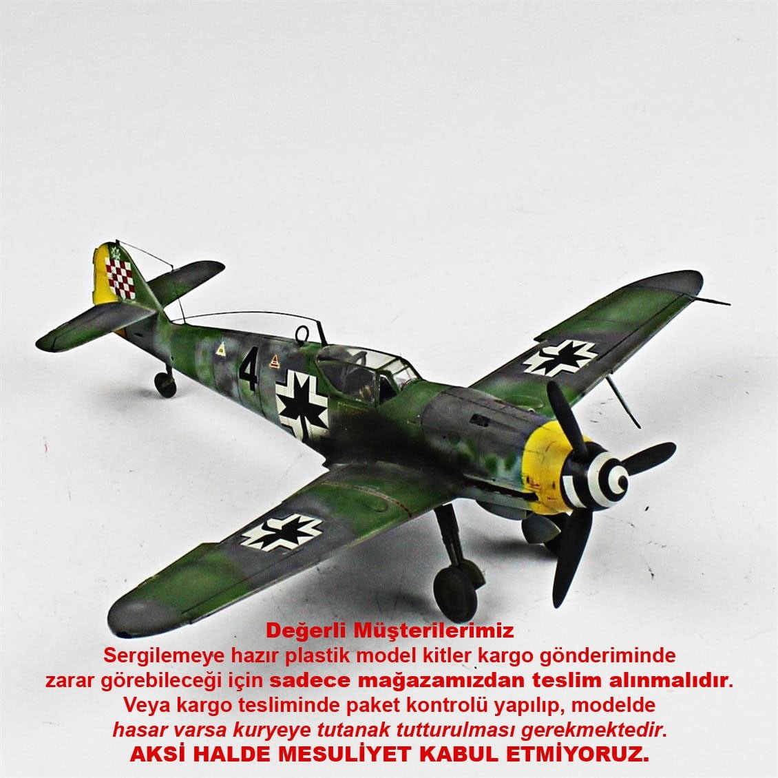 QD032 1/48 Messerschmitt Bf 109 G-2 Sergilemeye Hazır Plastik Uçak Modeli