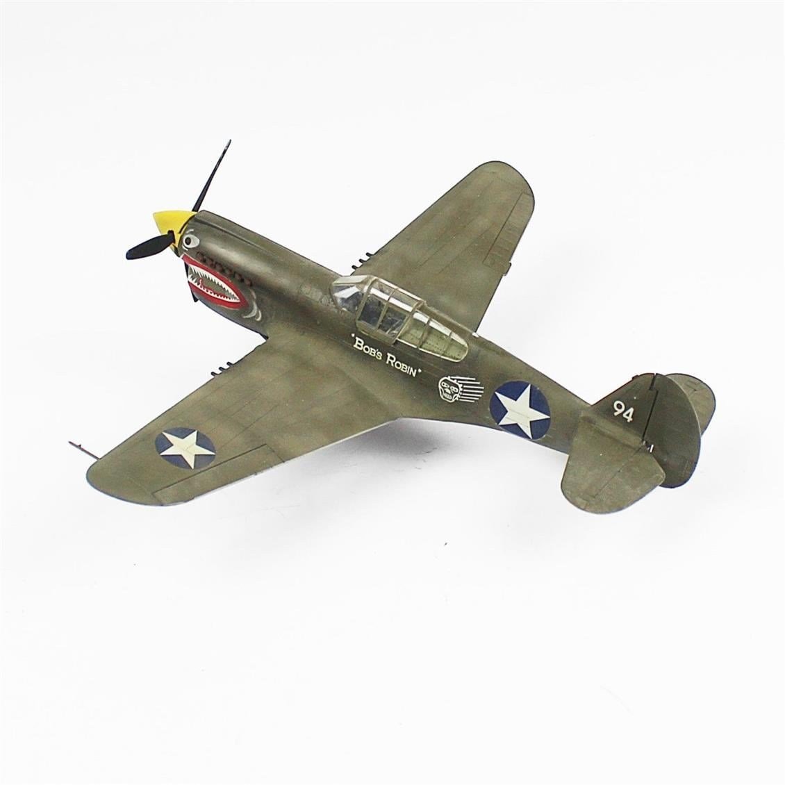 QD036 1/48 P-40C Warhawk Sergilemeye Hazır Plastik Uçak Modeli