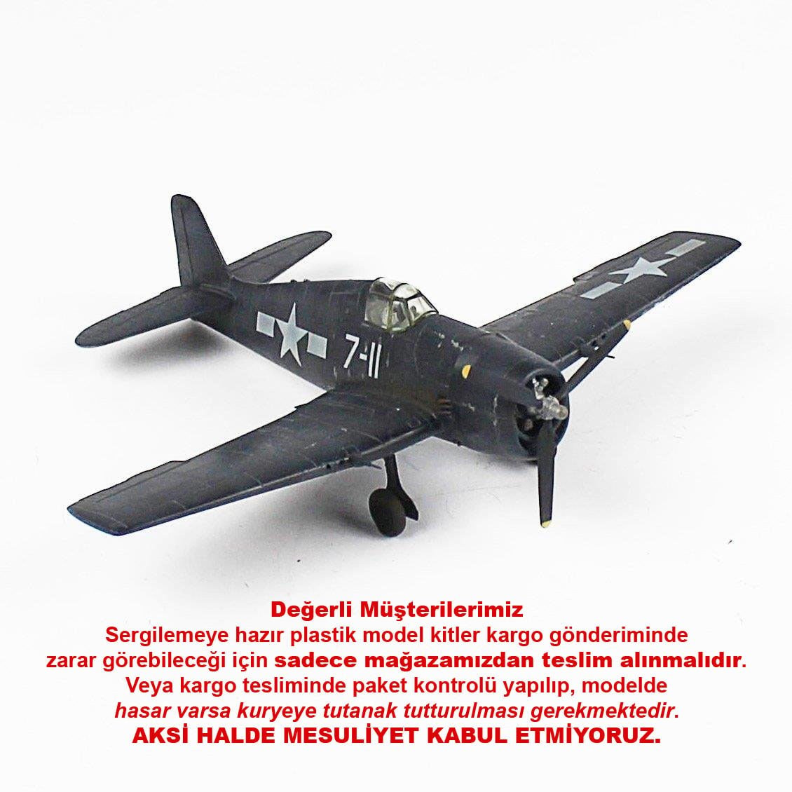 QD038 1/72 F6F Hellcat Sergilemeye Hazır Plastik Uçak Modeli