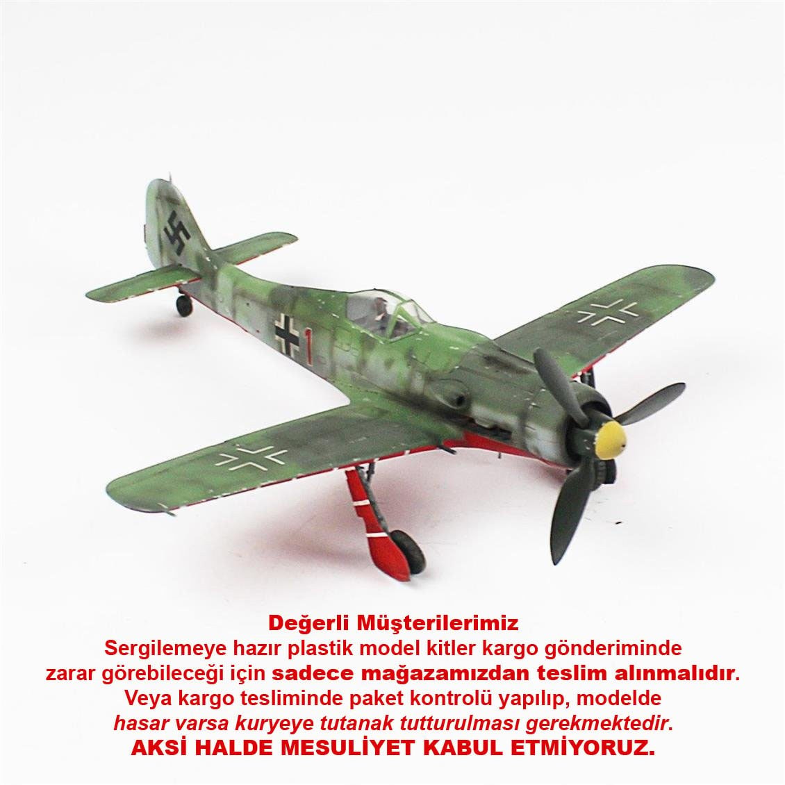 QD061 1/48 Focke-Wulf 190 D Sergilemeye Hazır Plastik Uçak Modeli