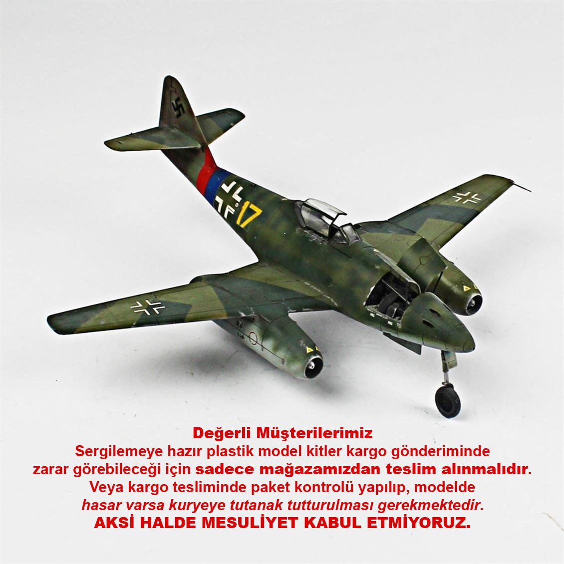 QD063 1/48 Messerschmitt Bf 262 Sergilemeye Hazır Plastik Uçak Modeli