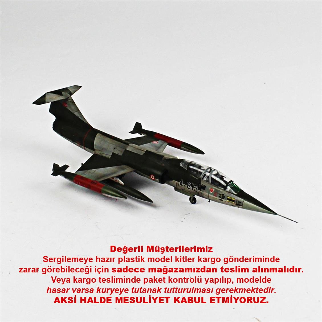 QD086 1/72 TF-104G Starfighter Sergilemeye Hazır Plastik Uçak Modeli