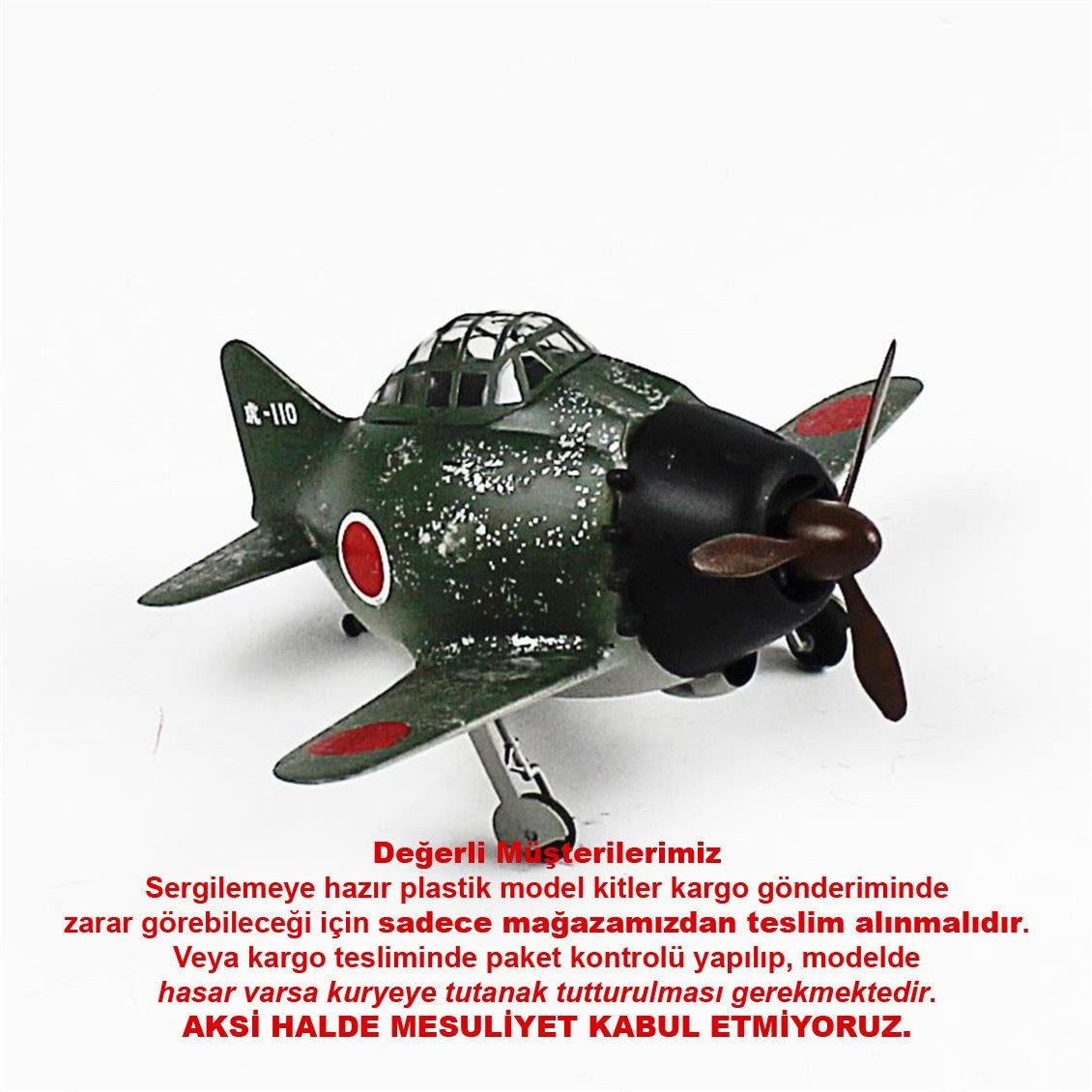 QD090 Egg Plane Zero Fighter Sergilemeye Hazır Plastik Uçak Modeli