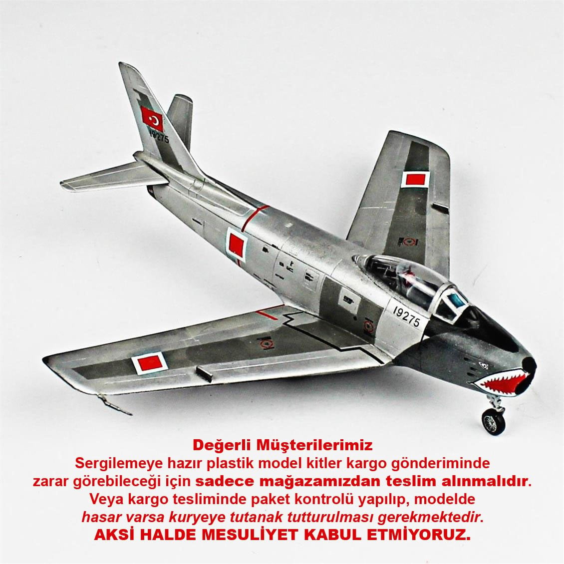 QD095  1/72 F-86E Sabre Sergilemeye Hazır Plastik Uçak Modeli